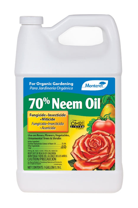 Monterey 70% Neem Oil Fungicide Insecticide Miticide Concentrate Organic-128 oz