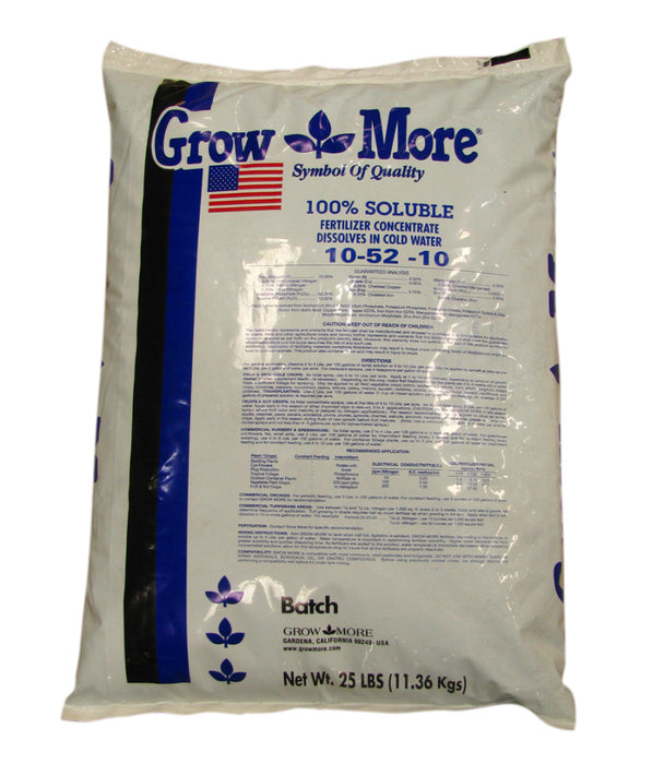 Grow More High Bloom Soluble Fertilizer Concentrate 10-52-10-25 lb