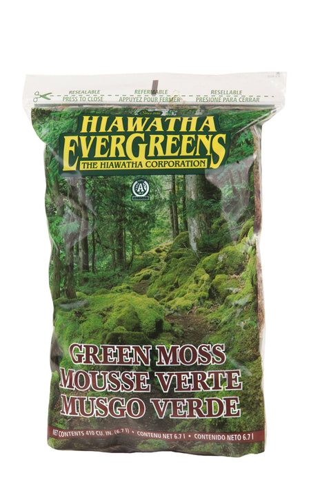 Hiawatha Evergreens Decorator Moss in Resealable Bags-Green, 410Cuin