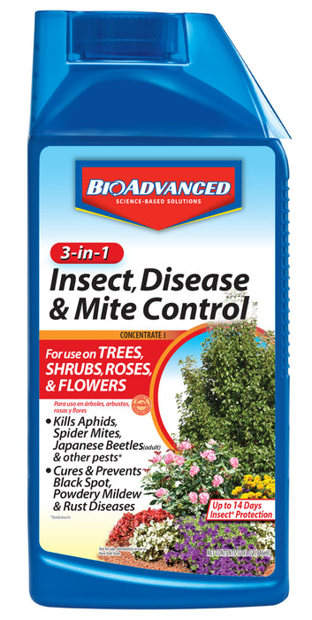 BioAdvanced 3-in-1 Insect, Disease & Mite Control Concentrate-32 oz