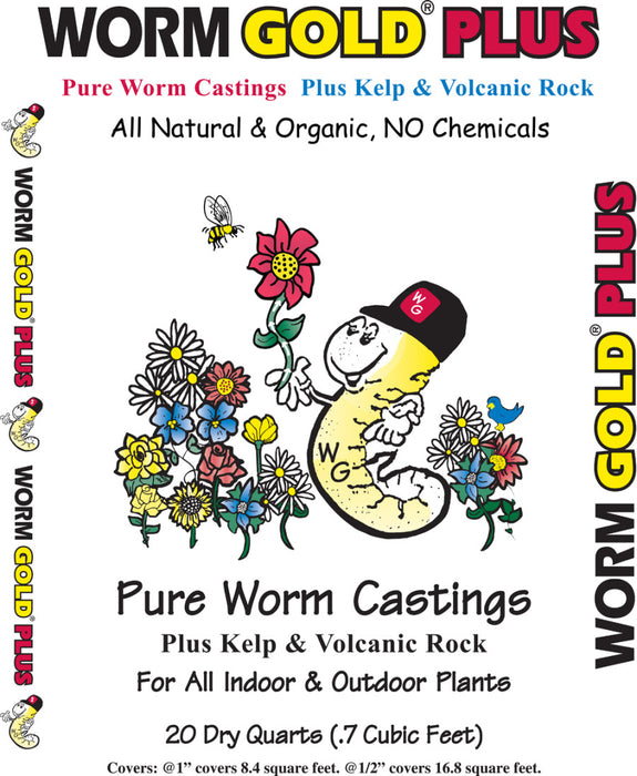 Wormgold Plus Worm Castings Natural & Organic Soil Amendment-20 qt