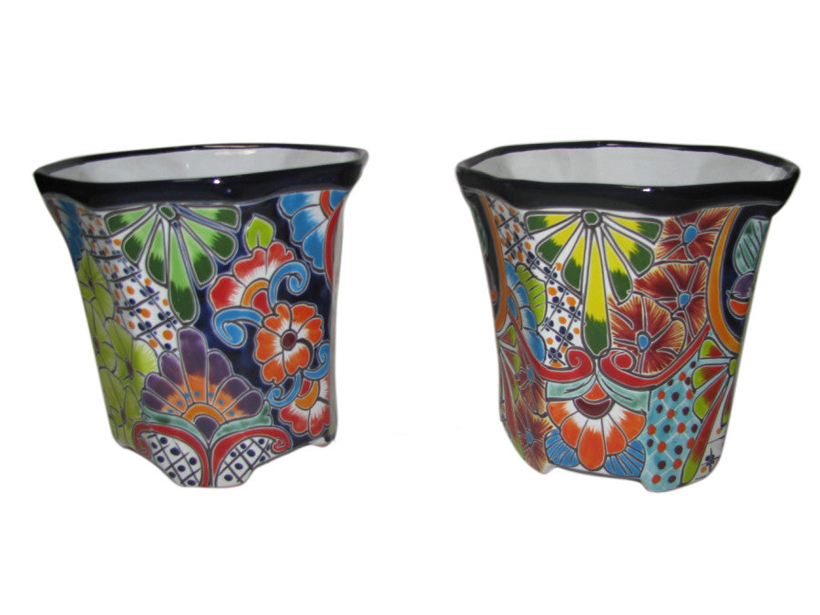 Talavera Octagonal Pot-Traditional Laurel/Bicentenario, MD