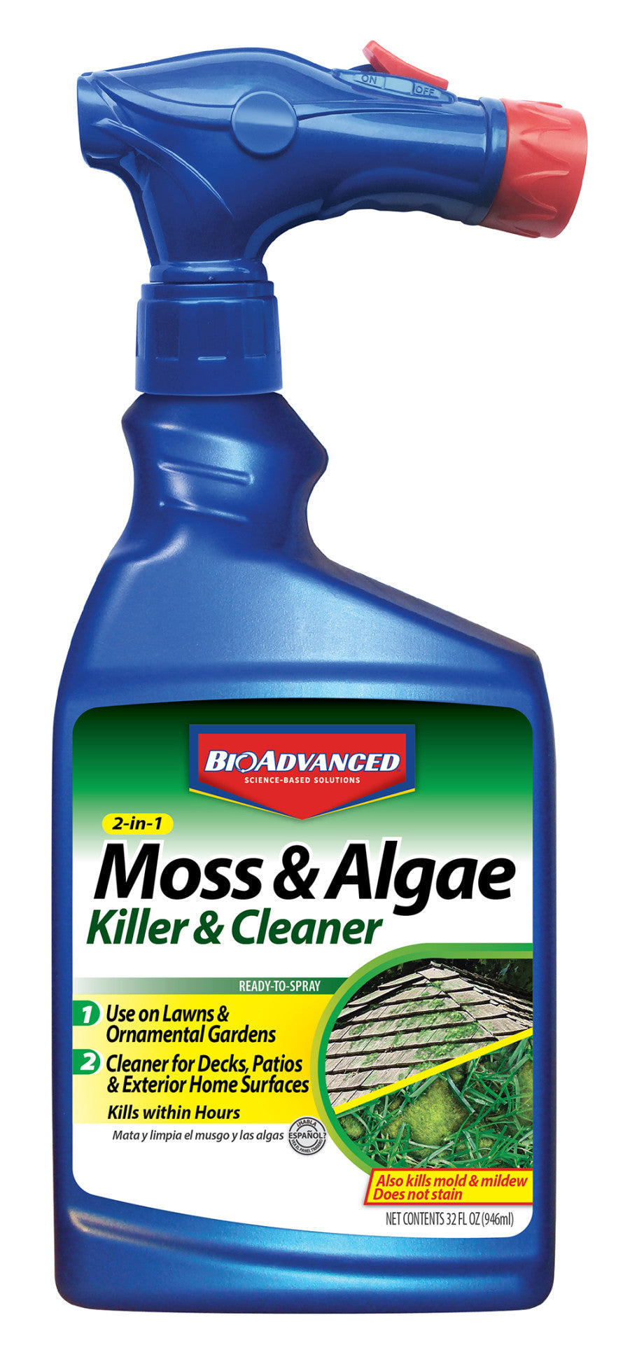BioAdvanced 2in1 Moss & Algae Killer & Cleaner Ready to Spray32 oz
