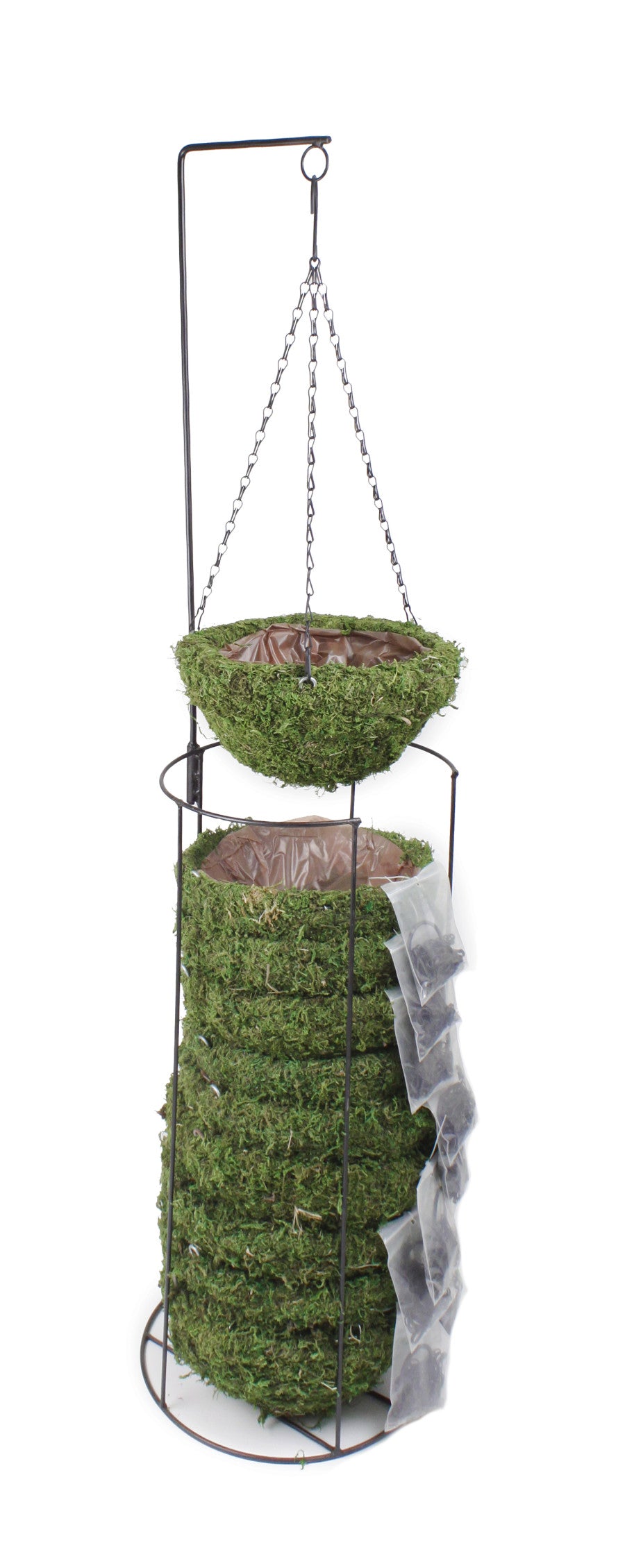 Supermoss Natural Moss Hanging Basket Round PreservedSpring Green, SM