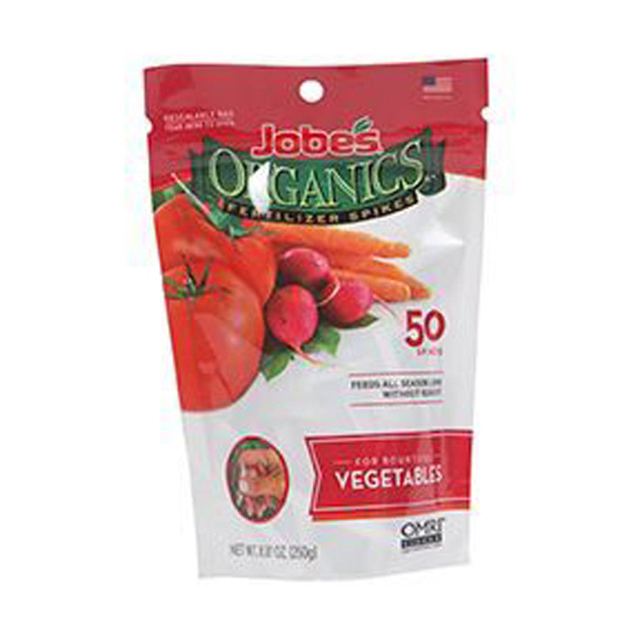 Jobes 06028 Organics Vegetable Fertilizer Spikes 2 7 4 50 Pack