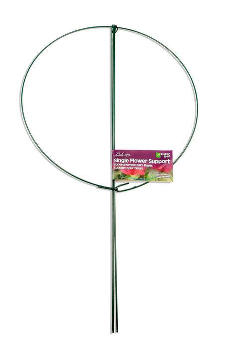 Luster Leaf Link-ups Single Flower Support with Legs-30" ring/18" legs, Green, LG