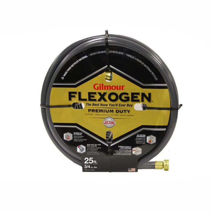 Gilmour Flexogen Premium Hose Heavy Duty-Black, 3/4In X 25 ft