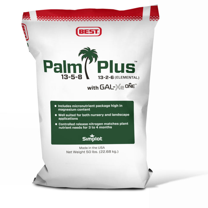 Best Palm Plus Fertilizer 13-5-8 with GAL-XeONE-50 lb