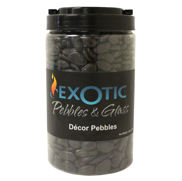 Exotic Pebbles Polished Jar Gravel-Black, 5.5 lb