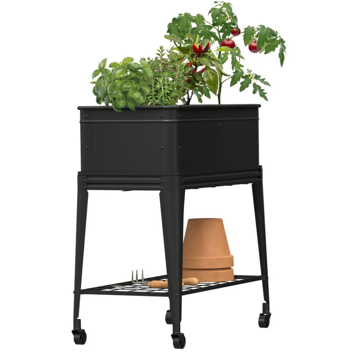 Panacea Elevated Planter w/Wheels-30In (W) X 16In (D) X 36In(H)