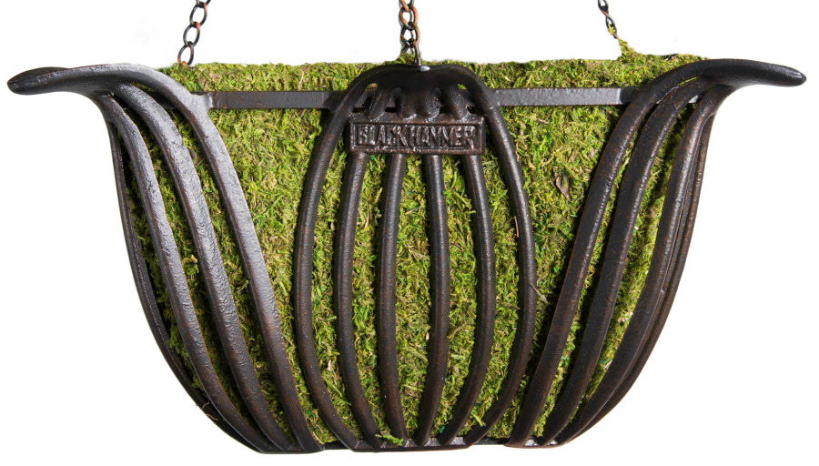 Supermoss Hammer Hanging BasketLeeds Square, Black, 14 in