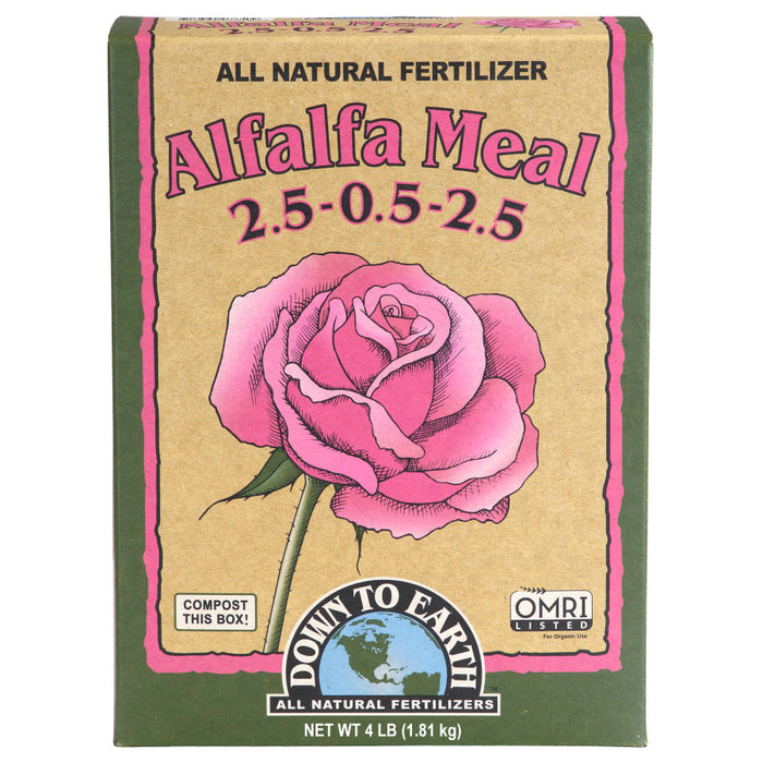 Down To Earth Alfalfa Meal Natural Fertilizer 2.5-.05-2.5 OMRI-4 lb
