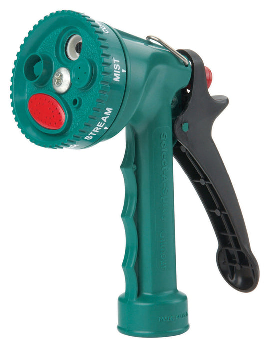 Gilmour 7-Pattern Select-A-Spray Pistol Nozzle Poly-Black/Green
