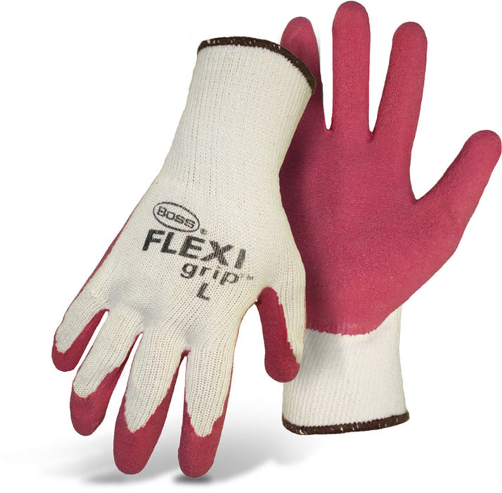 Boss Flexi Grip Latex Palm String Knit Glove-Mauve/White, MD