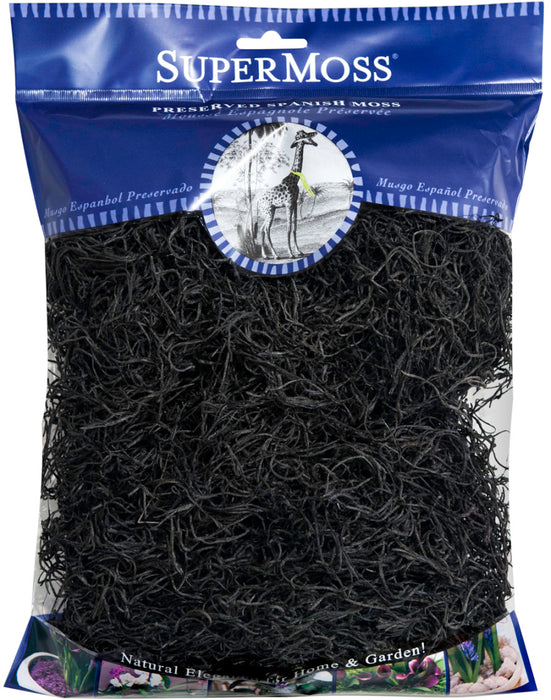 Supermoss Spanish Moss Preserved-Black, 4 oz