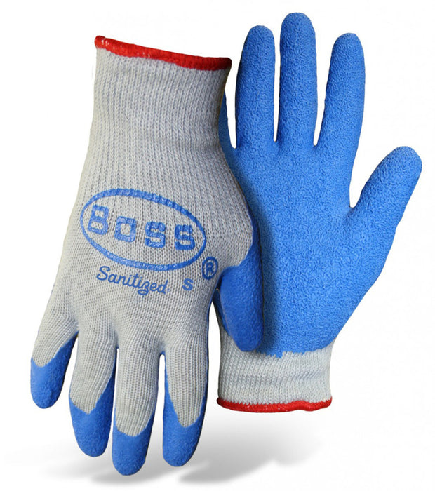 Boss Grip Rubber Palm String Knit Glove-Blue/Grey, LG