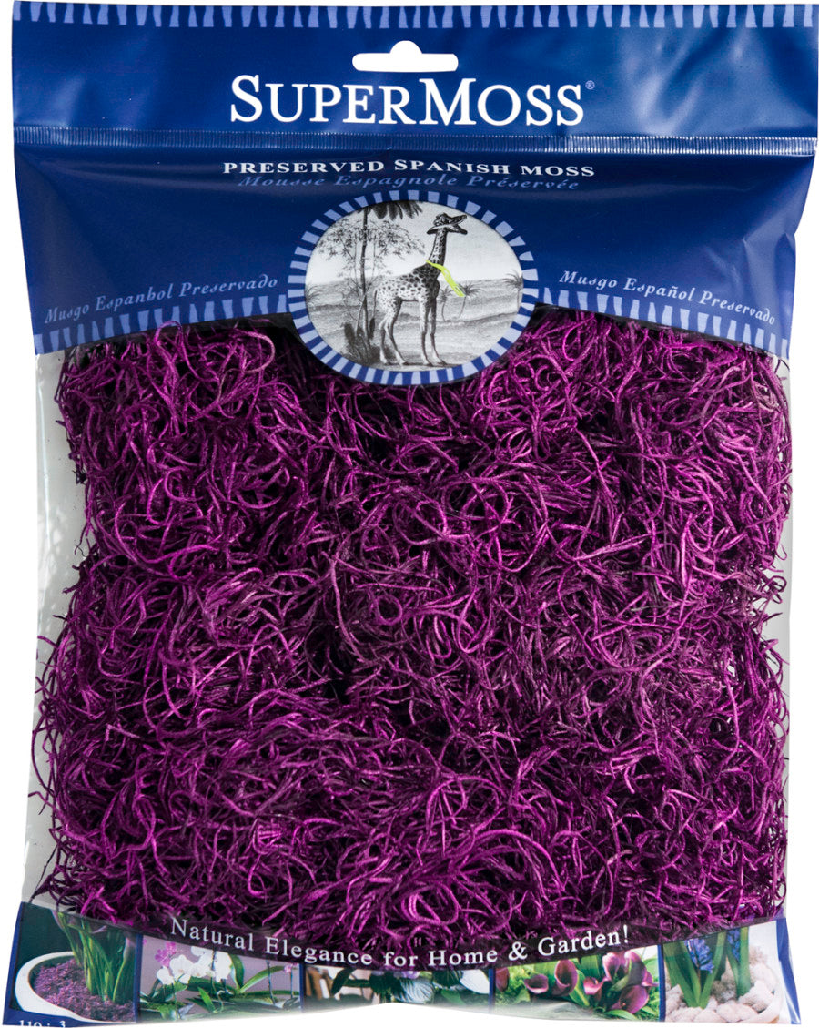 Supermoss Spanish Moss PreservedViolet, 4 oz