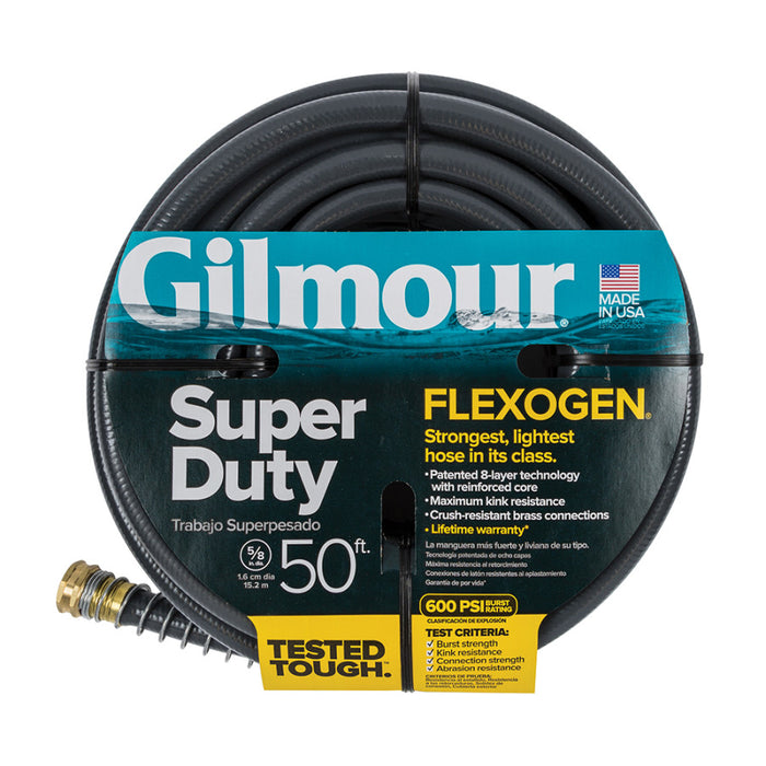 Gilmour Flexogen Super Duty Hose-Grey, 5/8In X 50 ft