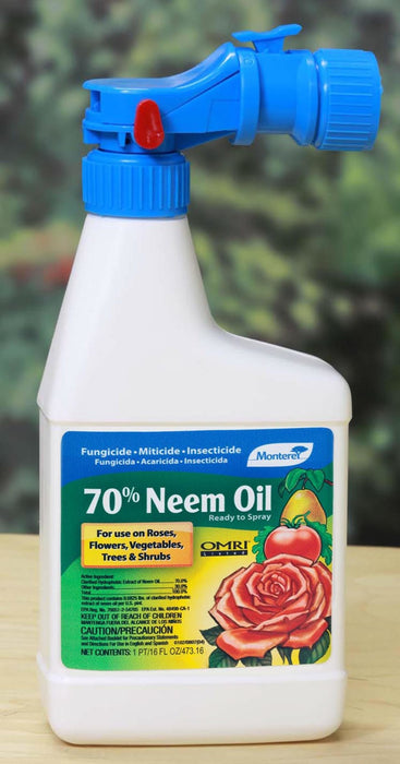 Monterey 70% Neem Oil Fungicide Insecticide Miticide Organic Ready to Spray-16 oz
