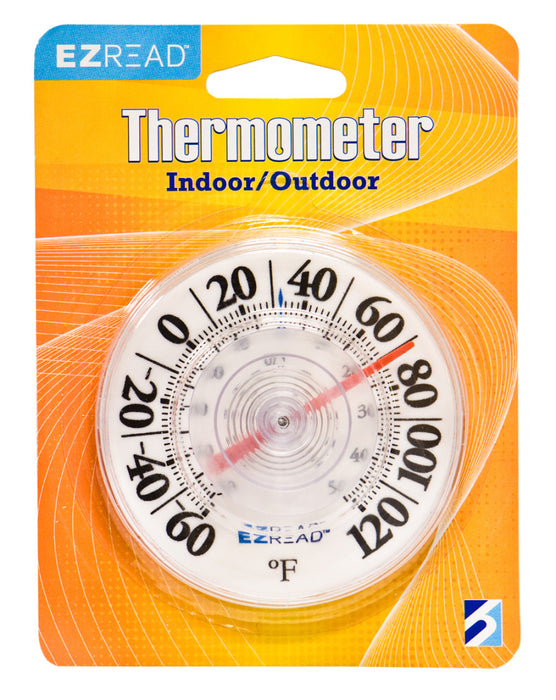 E-Z Read Dial Thermometer-Indoor/Outdoor, White, 3.5 in